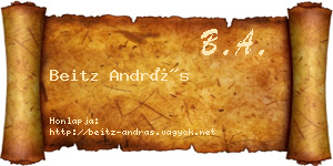 Beitz András névjegykártya